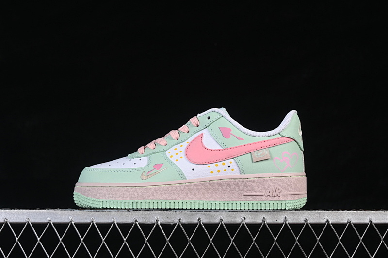 Nike Nike AIR FORCE 1 07 LOW CASUAL SNEAKERS WHITE/GREEN/PINK · DB3301-909, photo 1