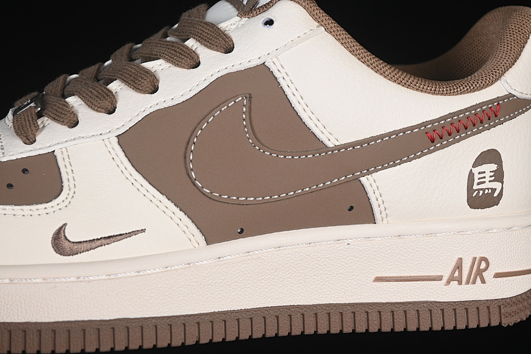 Nike [XD0028-017]-[AIR FORCE 1 07 LOW CASUAL SNEAKERS WHITE/BROWN]-[WOMAN:36-39]-[MAN:40-45] - Image 8