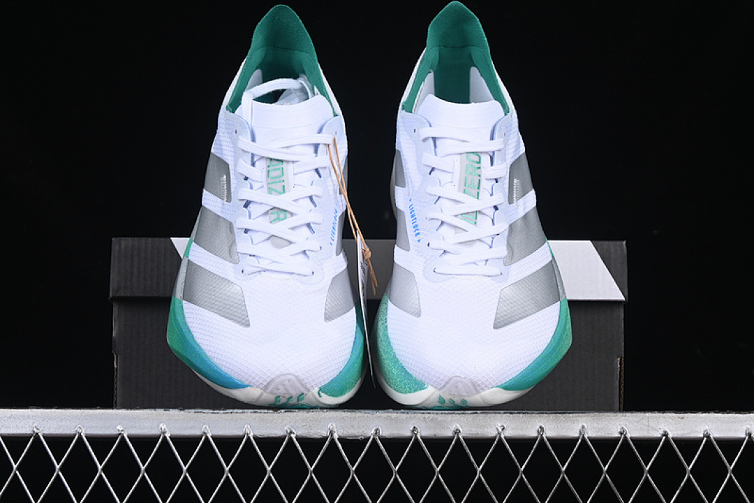 Adidas [JR9707]-[ADIZERO ADIOS 4 M WHITE/SILVER/GREEN]-[WOMAN:36-39]-[MAN:40-45] - Image 13