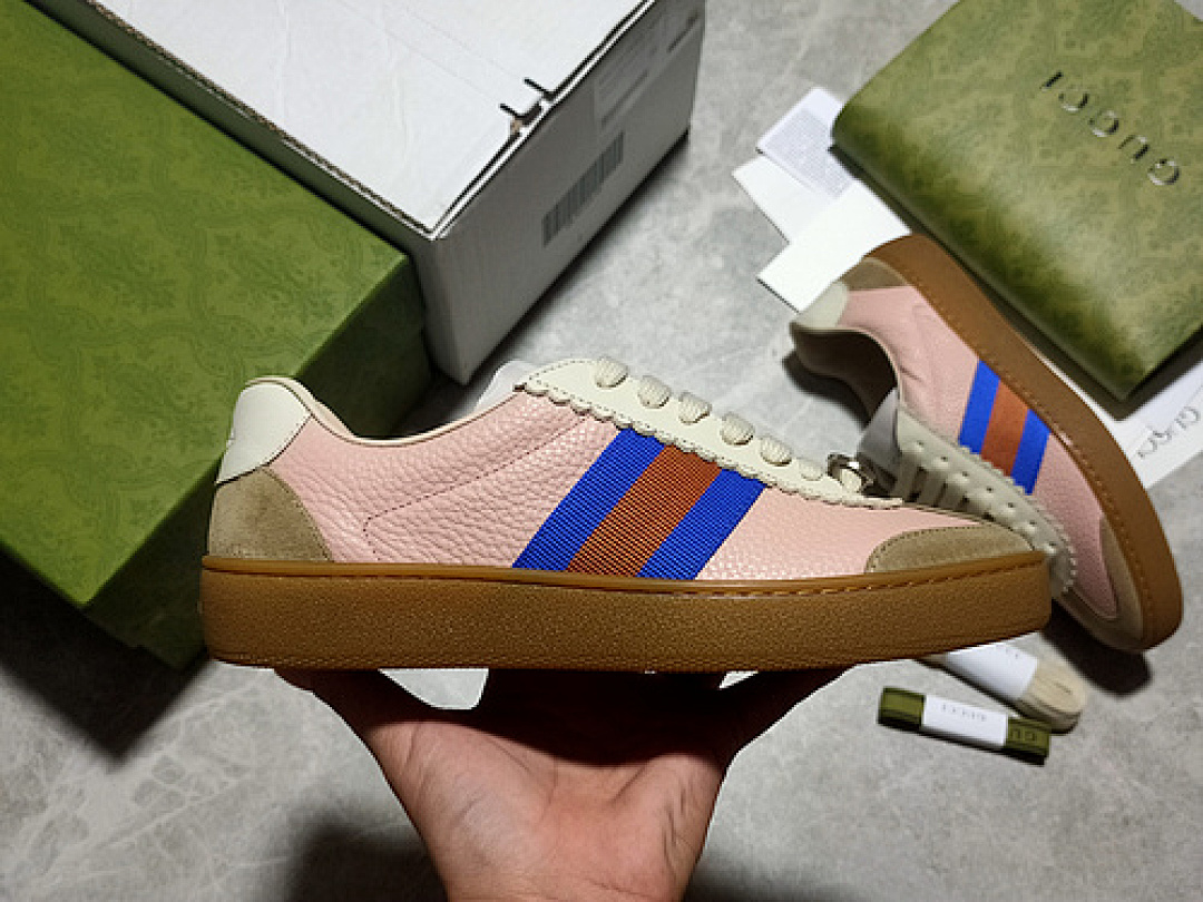Gucci Gucci [ ACE EMBROIDERED LOW-TOP SNEAKER PINK/BROWN/BLUE-RED]-[WOMAN:35-39], photo 1