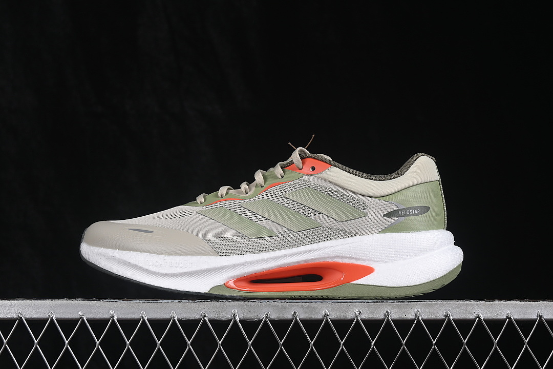 POPCORN CASUAL RUNNING SHOES ARMY GREEN/WHITE/RED · KI6047, photo 1