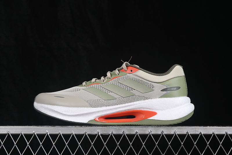 POPCORN CASUAL RUNNING SHOES ARMY GREEN/WHITE/RED · KI6047, photo 1