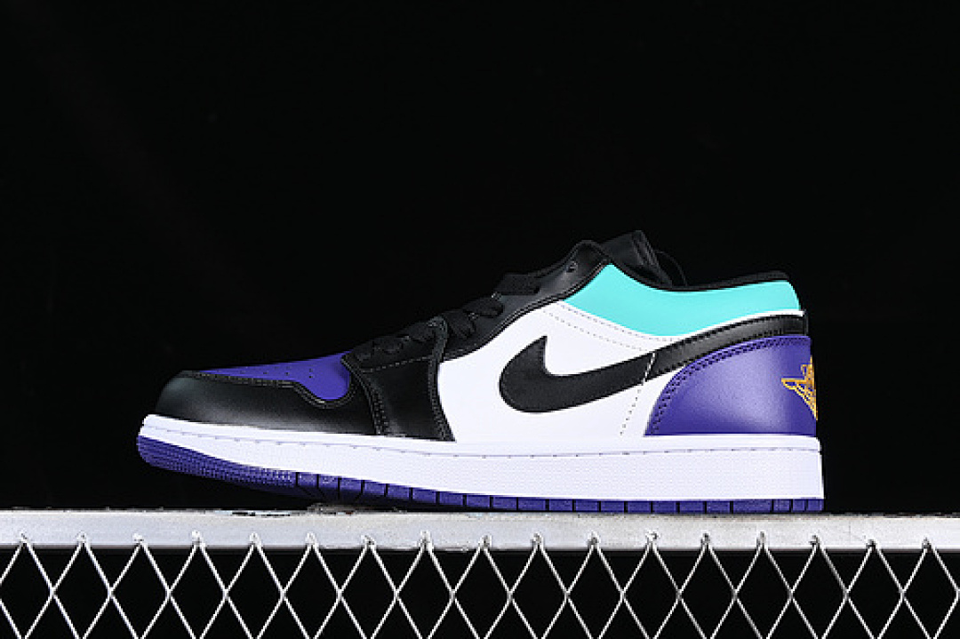 Jordan [553558-154]-[AIR JORDAN 1 LOW WHITE/BLACK/PURPLE/GOLD/GREEN]-[WOMAN:35.5-39]-[MAN:40-47.5], photo 1