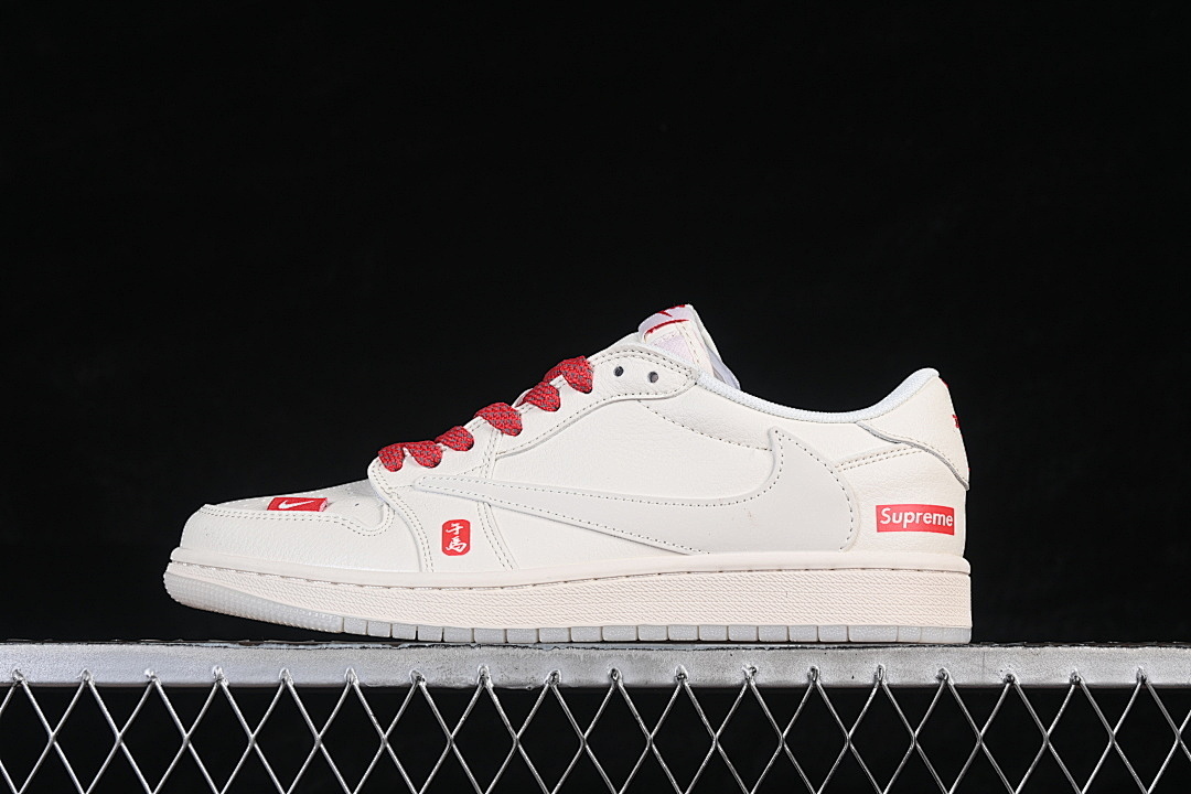Jordan FRAGMENT DESIGN AIR Jordan 1 LOW OG SP WHITE/RED · QW5288-139, photo 1
