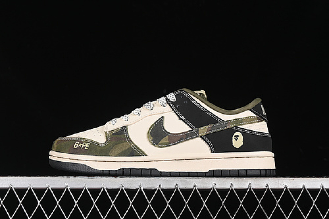 Bape Nike SB DUNK LOW BAPE WHITE/BLACK/GREEN · CH6336-229, photo 1