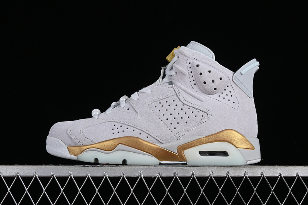 Jordan [DQ4914-074]-[AIR JORDAN 6 RETRO PARIS OLYMPICS PURE PLATINUM/GLACIER BLUE/METALLIC (GOLD]), photo 1