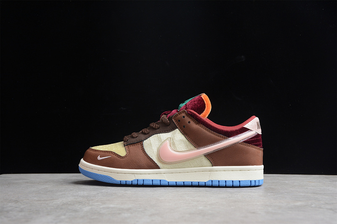 Unbranded [DJ1173-700]-[SOCIAL STATUS X SB DUNK MID CHOCOLATE MILK CANVAS/MID SOFT PINK/BURNT (BROWN]), photo 1
