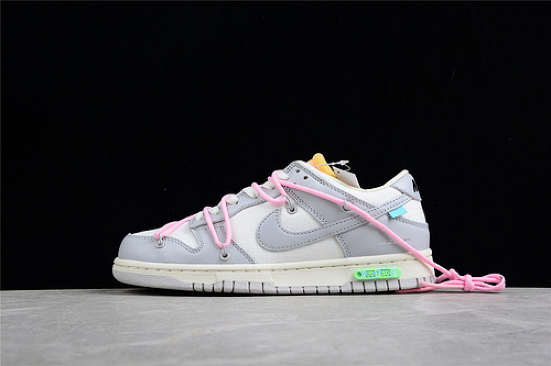 Off-White [DM1602-109]-[OW X SB DUNK LOW LOT 09 OF 50 SAIL/NEUTRAL GREY/PINK-YELLOW]-[UNISEX:36-47.5], photo 1