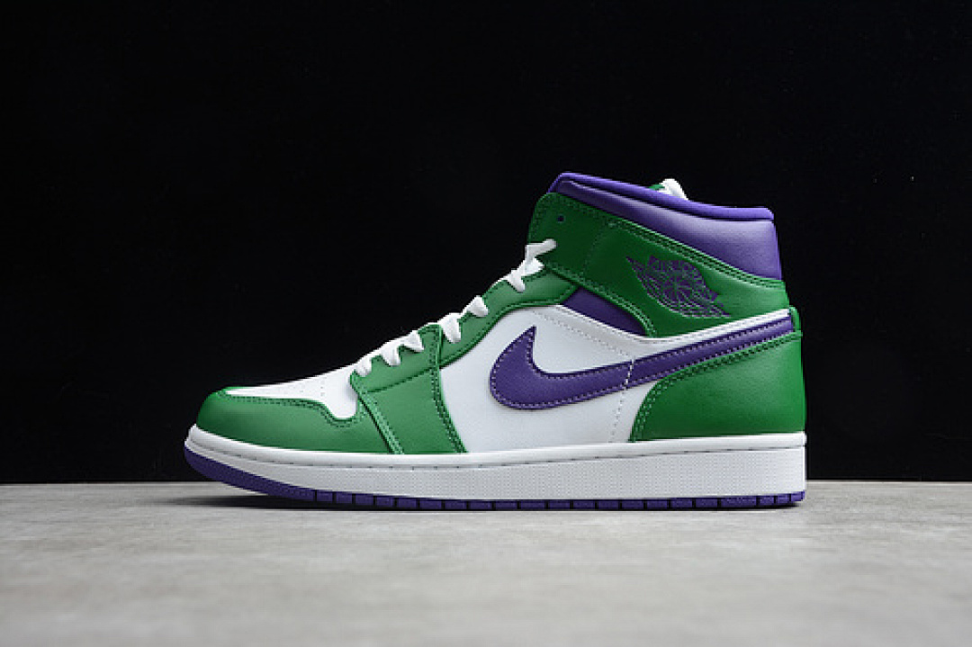 Jordan [554724-300]-[AIR JORDAN 1 MID INCREDIBLE HULK ALOE VERDE/COURT PURPLE-WHITE]-[MAN:40-46], photo 1