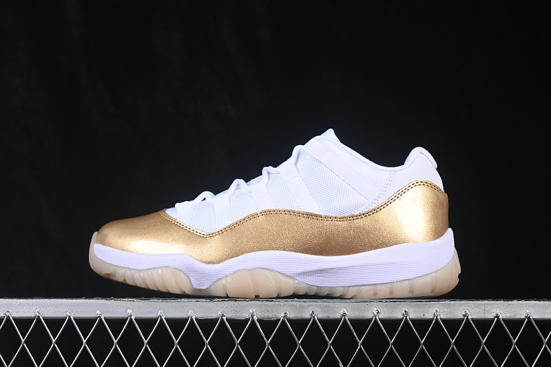 Jordan AIR Jordan 11 LOW CASUAL RUNNING SHOES GOLD/WHITE · AH7860-102, photo 1