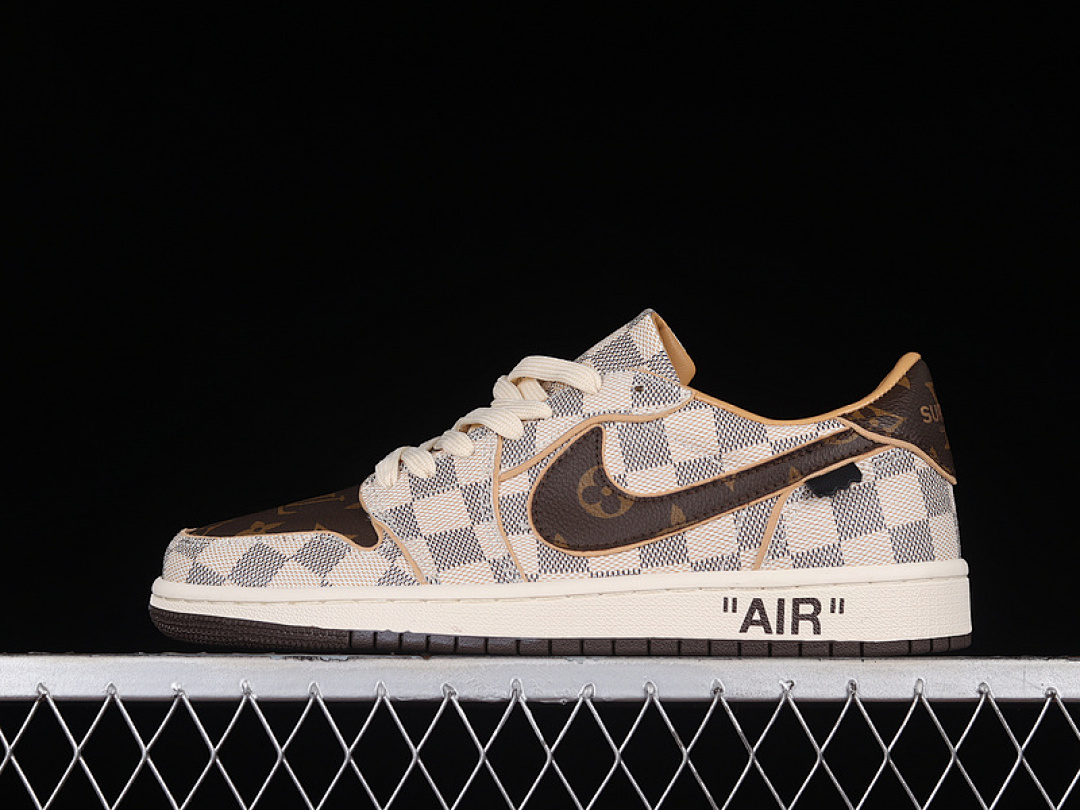 Jordan Jordan [L*V X AIR 1 LOW OG CUSTOM DAMIER AZUR/BROWN/L*V MONOGRAM]-[WOMAN:36-39]-[MAN:40-47.5], photo 1