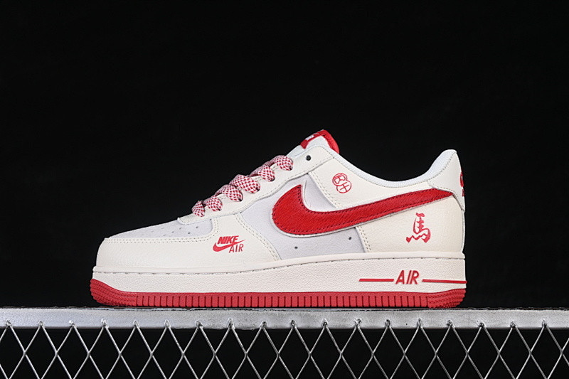 Nike Nike AIR FORCE 1 07 LOW CASUAL SNEAKERS BEIGE/RED · HT5088-626, photo 1