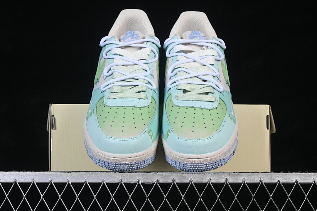Nike [DB3301-919]-[AIR FORCE 1 07 LOW CASUAL SNEAKERS GREEN/BLUE/WHITE]-[WOMAN:36-39]-[MAN:40-45] - Image 13