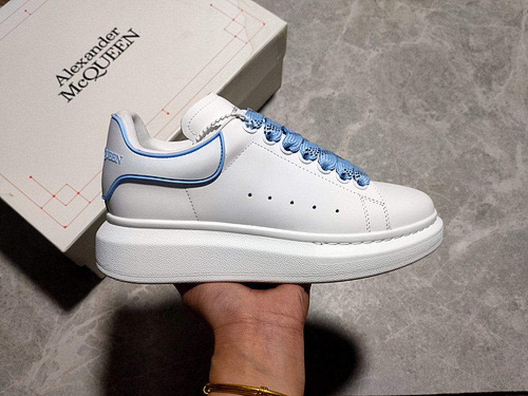 Alexander McQueen [ALE*XANDER MCQUEEN SOLE LEATHER SNEAKERS WHITE/WHITE/LIGHT BLUE]-[WOMAN:35-39]-[MAN:40-44], photo 1