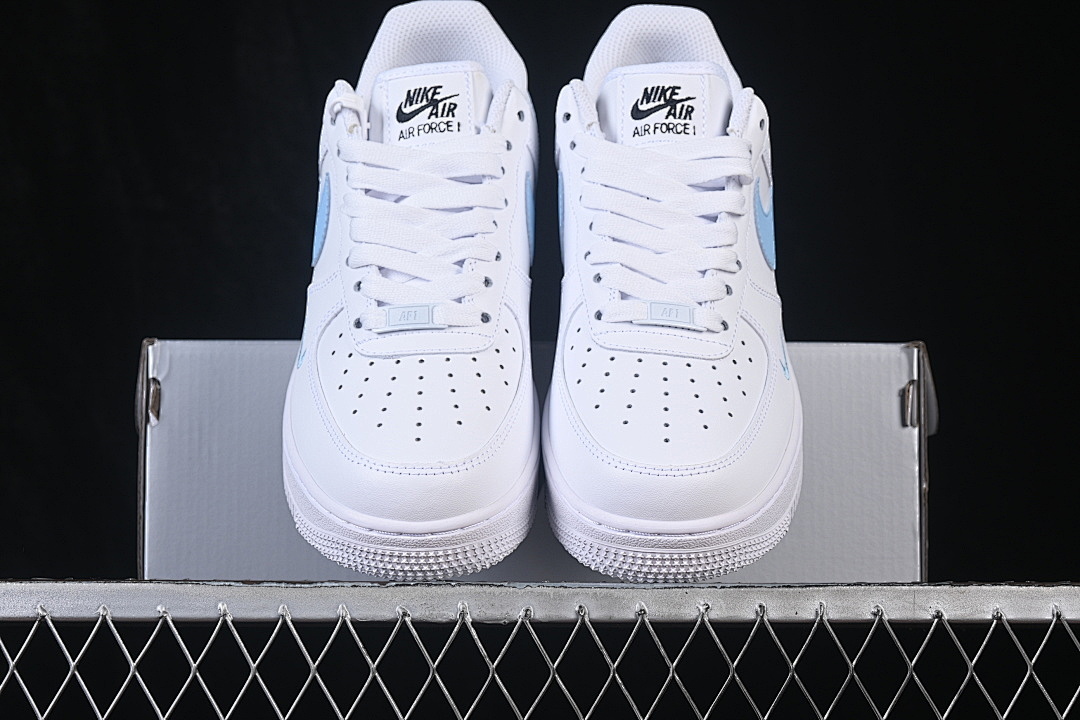 Nike [ZH0316-121]-[AIR FORCE 1 07 LOW CASUAL SNEAKERS WHITE/BLUE/WHITE]-[WOMAN:36-39.5]-[MAN:40-45] - Image 13
