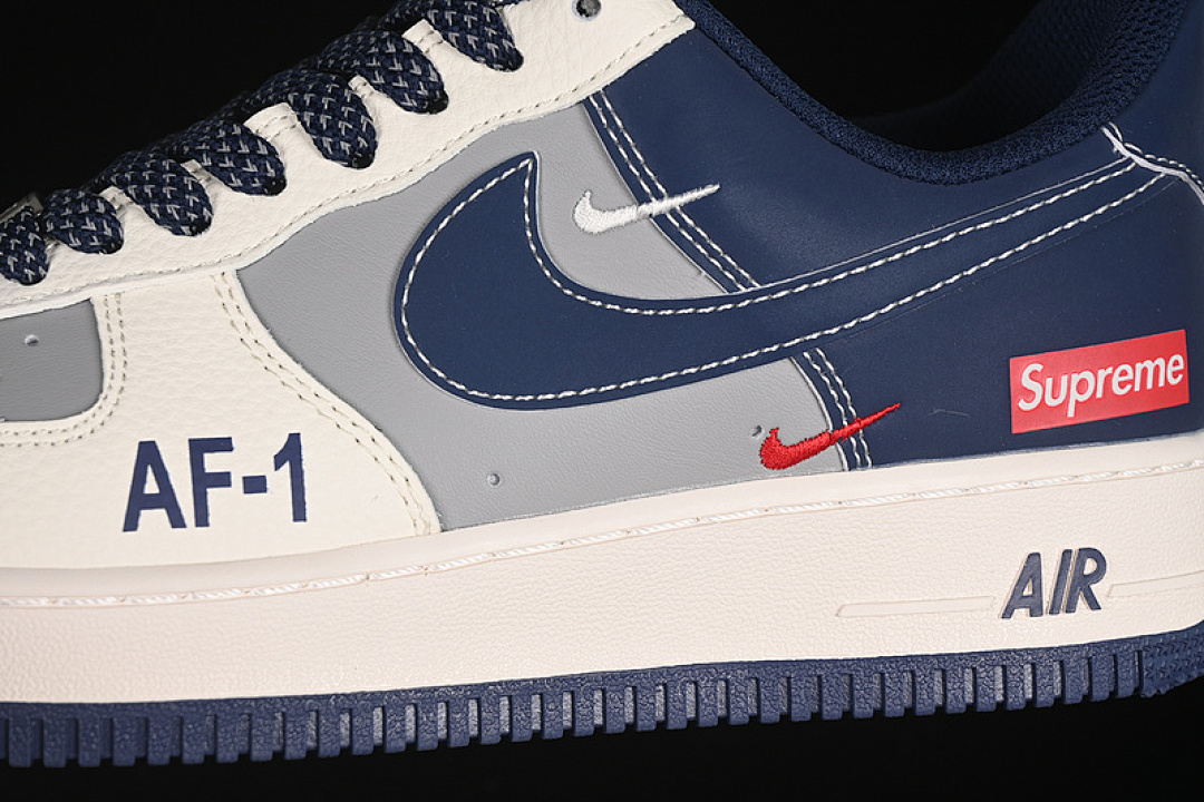 Nike [HH7518-054]-[AIR FORCE 1 07 LOW SUPREME WHITE/GREY/BLUE]-[WOMAN:36-39]-[MAN:40-45] - Image 8