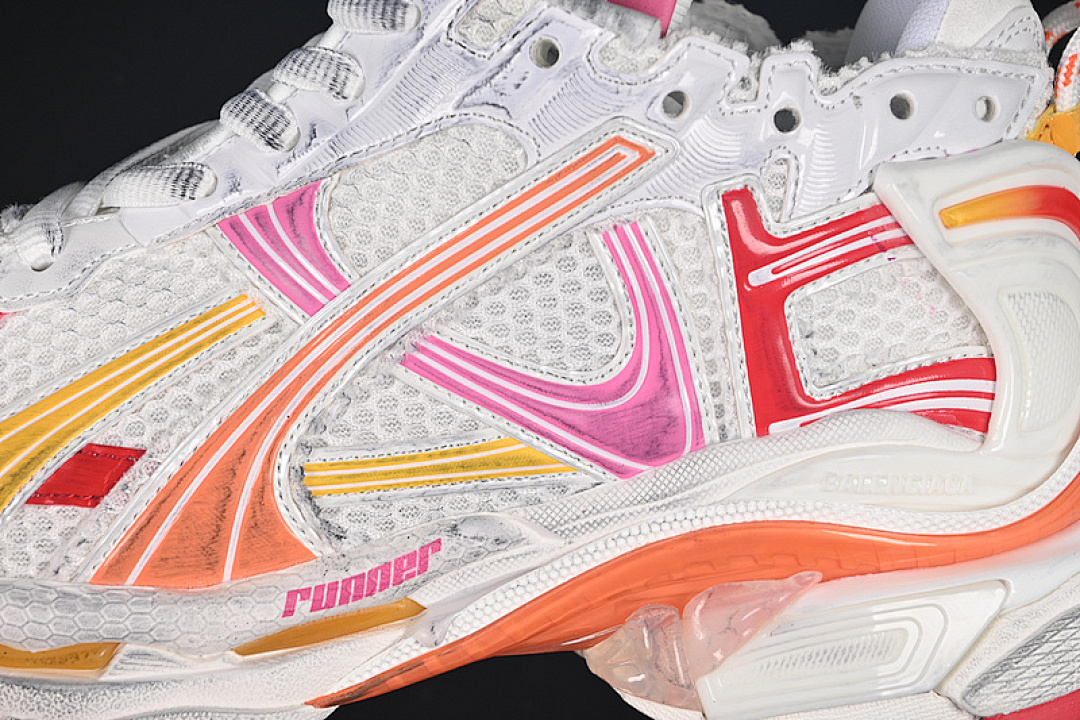 Balenciaga [W3RMU9756]-[BA*LEN*CIAGA RUNNER KITH FOUR.COLOR 7.0 WHITE/PINK/ORANGE]-[UNIUSEX:35-46] - Image 7
