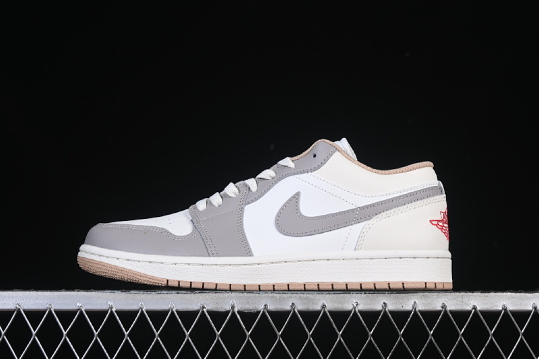 Jordan [553558-169]-[AIR JORDAN 1 LOW WHITE/GREY/RED]-[MAN:40-46], photo 1