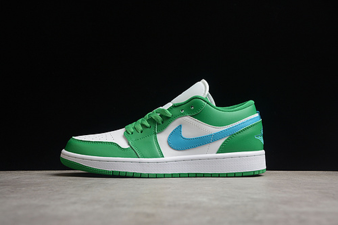 Jordan [DC0774-304]-[AIR JORDAN 1 LOW LUCKY GREEN/WHITE/BLUE]-[WOMAN:36-39]-[MAN:40-46], photo 1