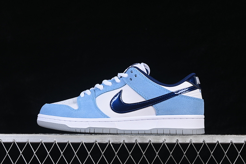 Nike SB DUNK LOW LOW-TOP CASUAL SNEAKERS WHITE/BLUE/BLACK · BP0508-038, photo 1