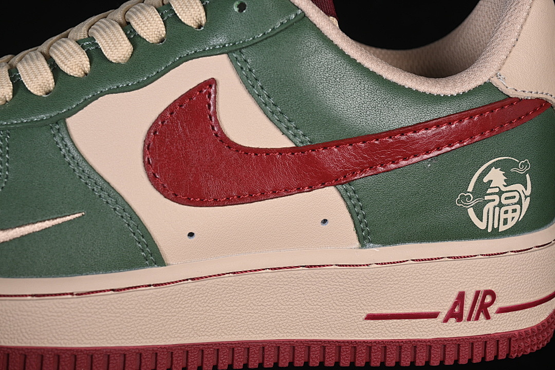 Nike [NH0601-518]-[AIR FORCE 1 07 LOW CASUAL SNEAKERS BROWN/GREEN/RED]-[WOMAN:36-39]-[MAN:40-45] - Image 8