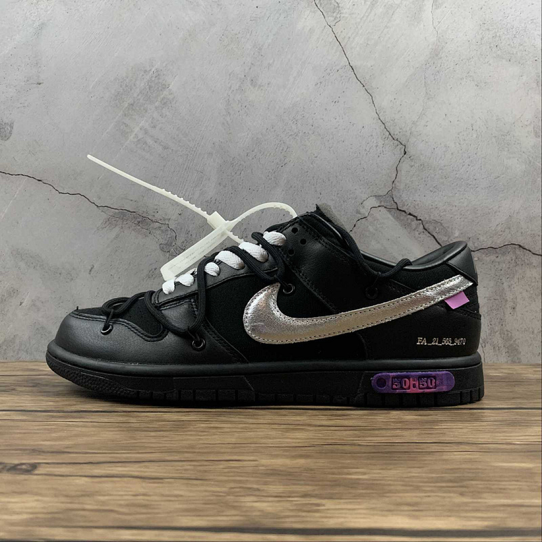 Unbranded [DM1602-001]-[OW X SB DUNK LOW THE 50 BLACK/BLACK/SILVER]-[WOMAN:36-39]-[MAN:40-46], photo 1