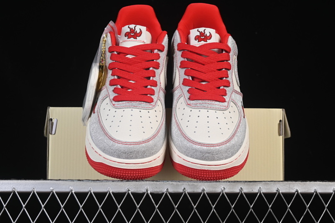 Nike [ZD1988-004]-[AIR FORCE 1 07 LOW WHITE/GREY/RED]-[WOMAN:36-39]-[MAN:40-45] - Image 13