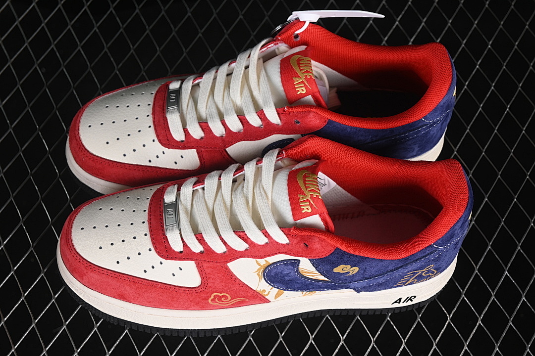Nike [XD0028-019]-[AIR FORCE 1 07 LOW CASUAL SNEAKERS WHITE/RED/BLUE]-[WOMAN:36-39]-[MAN:40-45] - Image 11