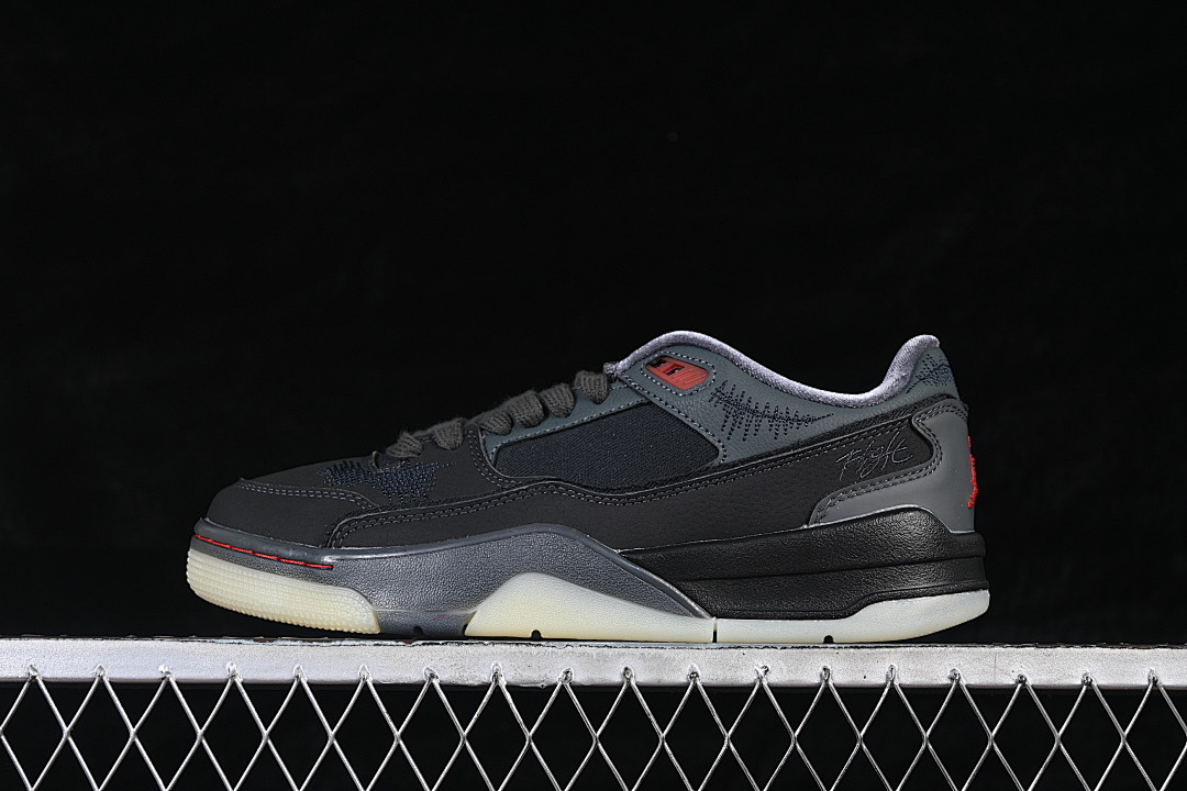 Jordan [HQ2958-006]-[JORDAN FLIGHT COURT BLACK/RED-OFF NOIR-MUSLIN]-[WOMAN:35.5-39]-[MAN:40-48], photo 1