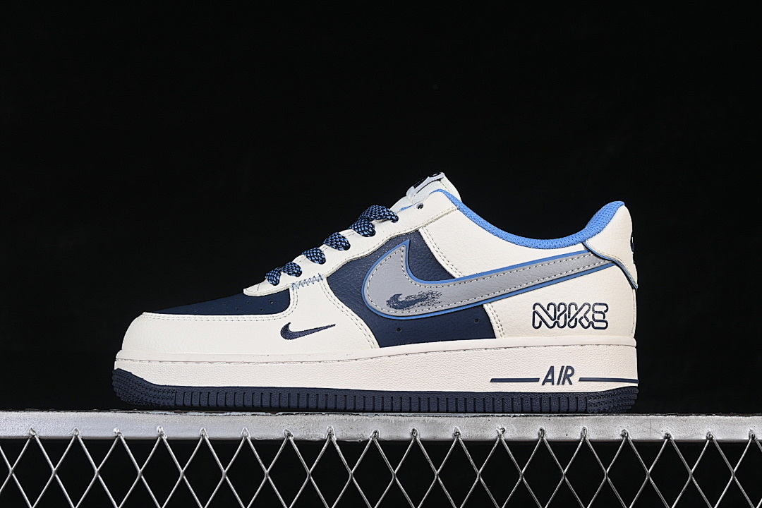 Nike [JP8028-067]-[AIR FORCE 1'07 LOW BEIGE/NAVY BLUE]-[WOMAN:36-39]-[MAN:40-45] - Image 2