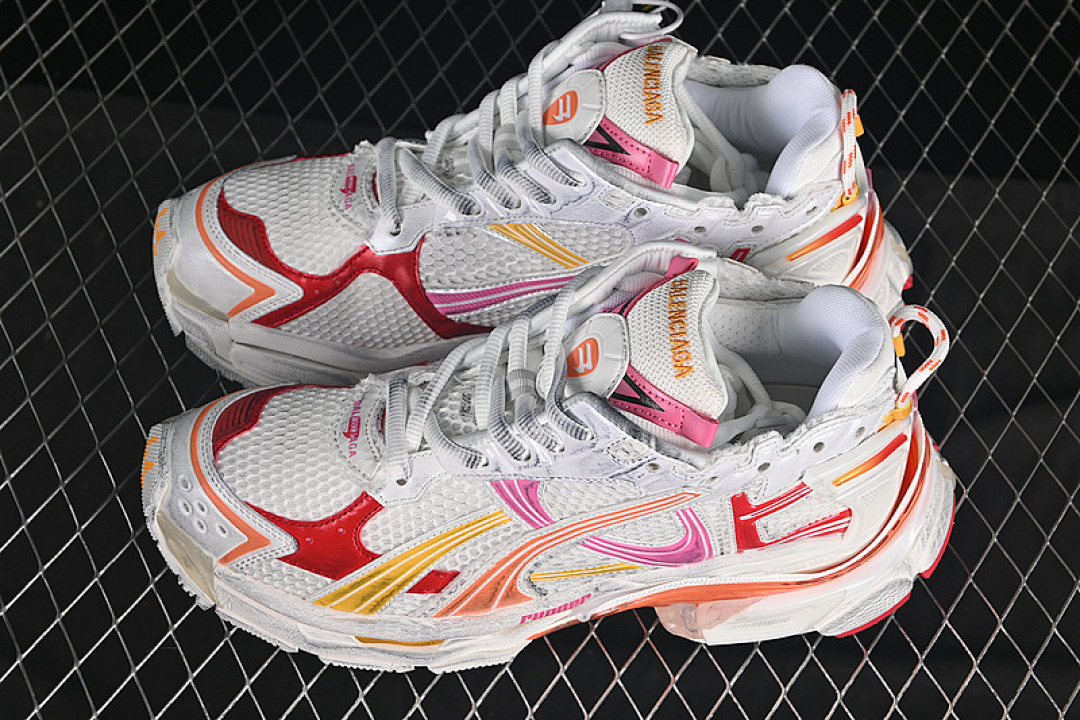 Balenciaga [W3RMU9756]-[BA*LEN*CIAGA RUNNER KITH FOUR.COLOR 7.0 WHITE/PINK/ORANGE]-[UNIUSEX:35-46] - Image 9