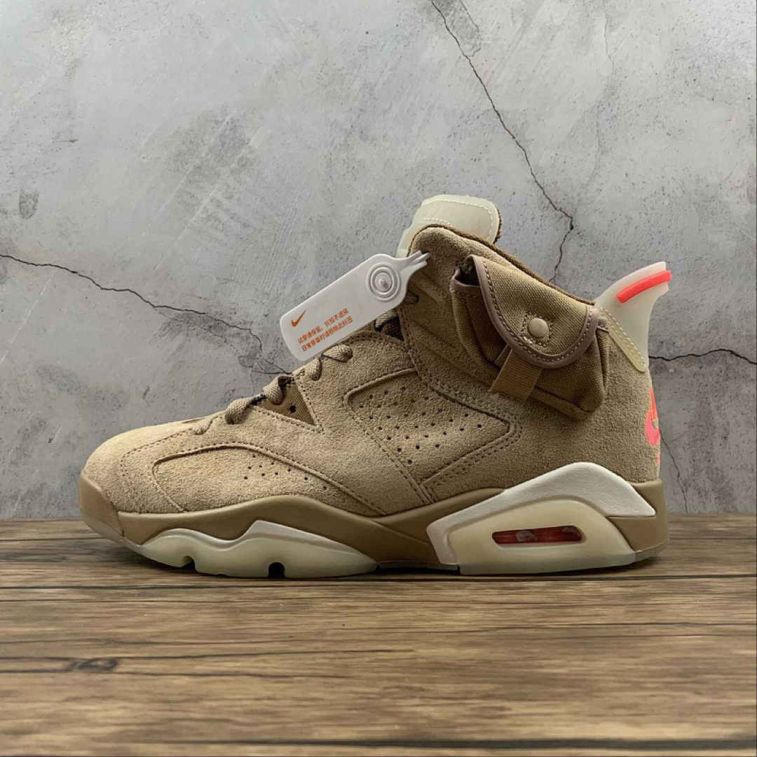 Jordan [DH0690-200]-[TRAVIS SCOTT X AIR JORDAN 6 RETRO BRITISH KHAKI/SAIL/BRIGHT CRIMSON], photo 1