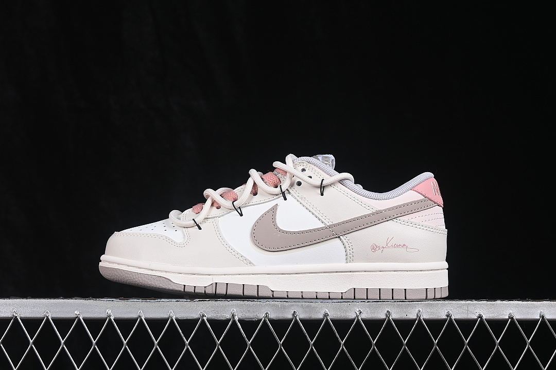 Unbranded [PG0510-057]-[SB DUNK LOW-TOP CASUAL SKATE SHOES WHITE/BEIGE/PINK]-[WOMAN:35.5-39]-[MAN:40], photo 1