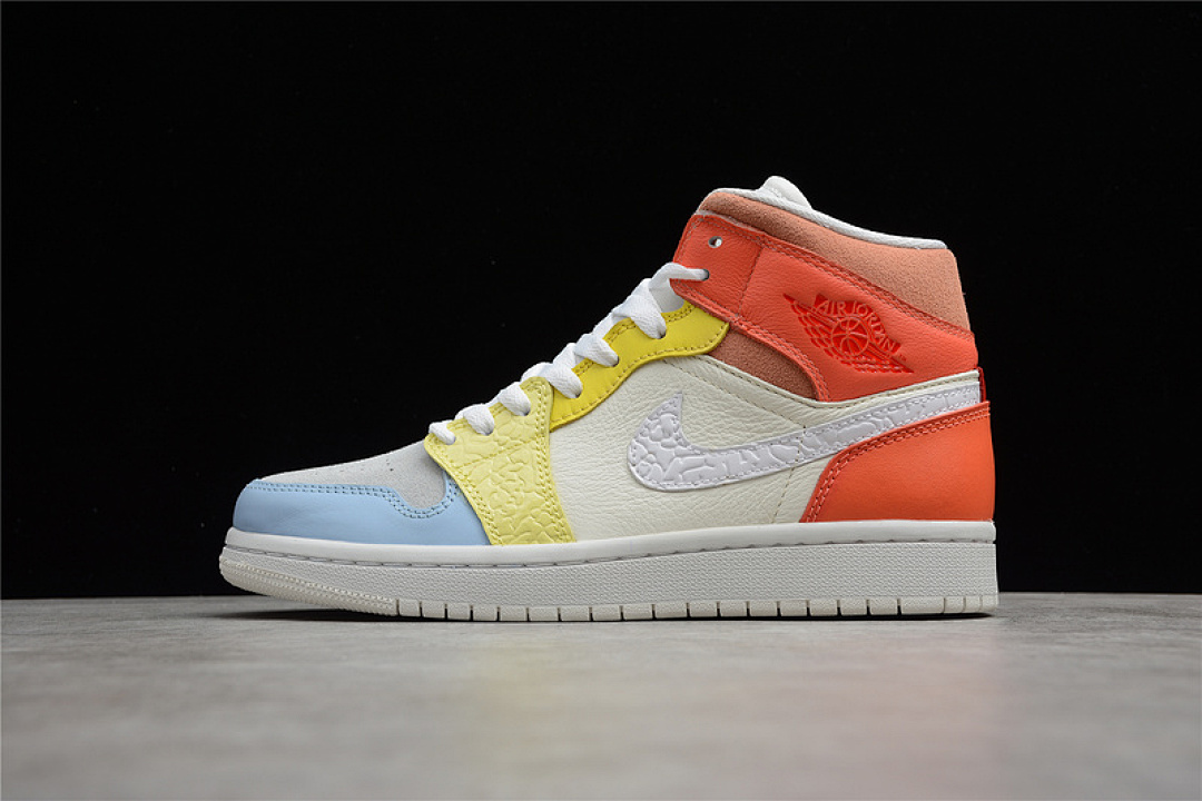 Jordan [DJ6908-100]-[CJ AIR JORDAN 1 MID TO MY FIRST COACH WHITE/LIGHT ZITRON/SUMMIT (WHITE]), photo 1