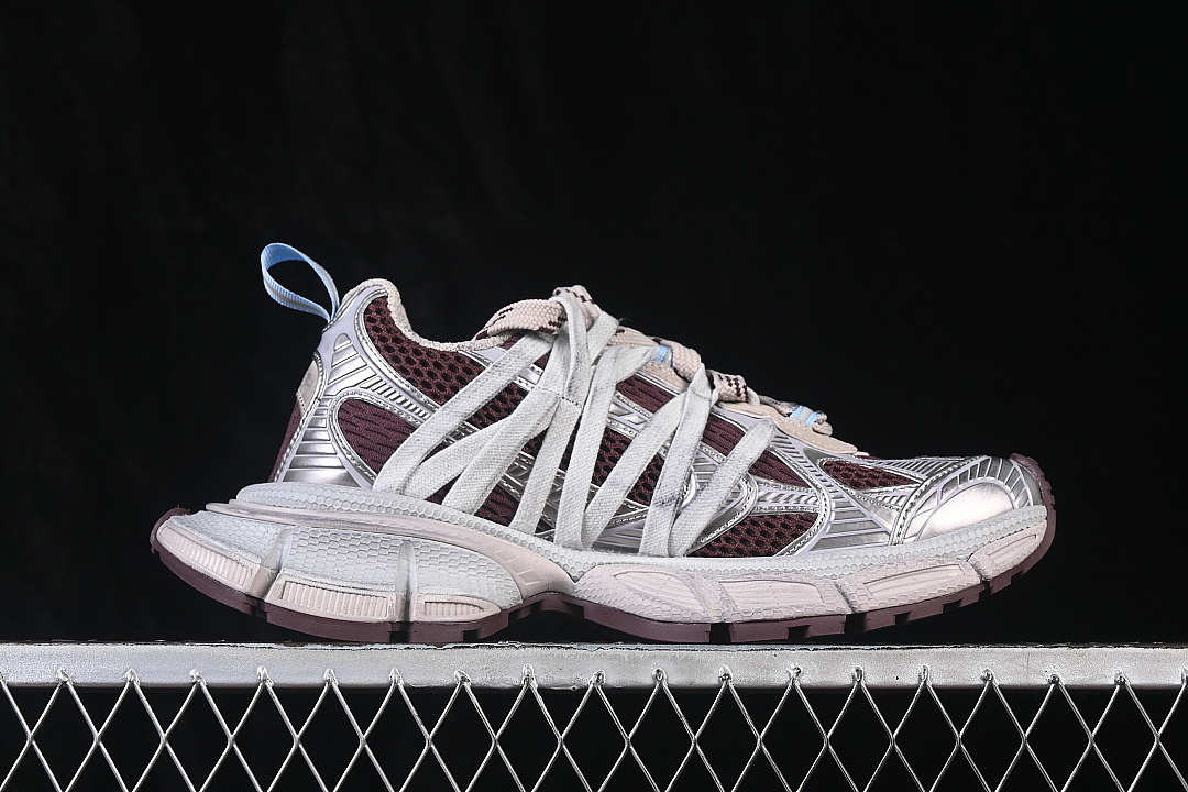Balenciaga [W3XTL2940]-[3XL INTERLACE TRENDY RUNNING SHOES WINE RED/SILVER]-[WOMAN:35-39]-[MAN:40-46] - Image 17
