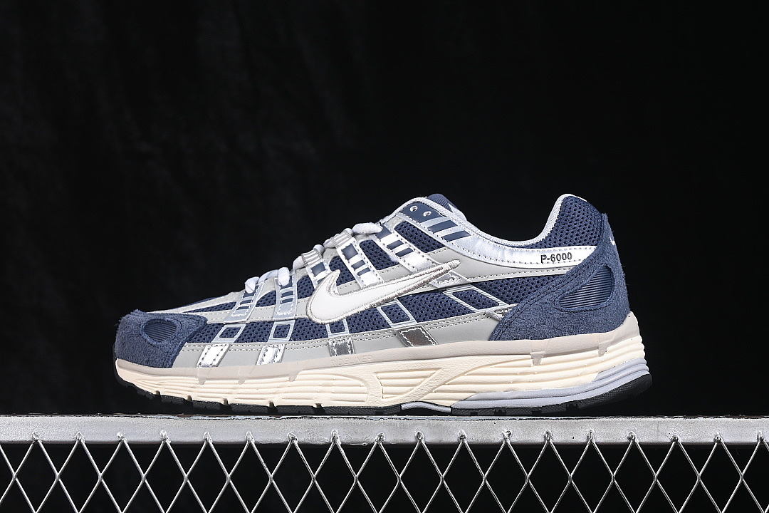 Nike [IU7549-400]-[P-6000 SE RETRO CASUAL SPORTS DAD SHOES NAVY BLUE/GREY]-[WOMAN:36-39]-[MAN:40-45], photo 1