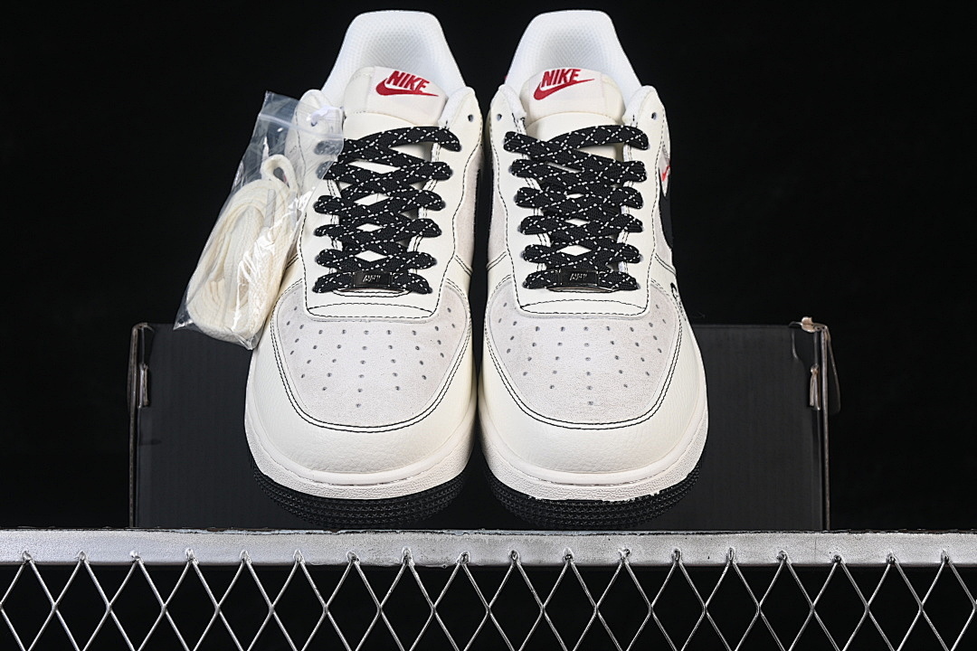 Nike [KG6699-F42]-[AIR FORCE 1 07 LOW CASUAL SHOES BLACK/GREY/WHITE/RED]-[WOMAN:36-39]-[MAN:40-45] - Image 12