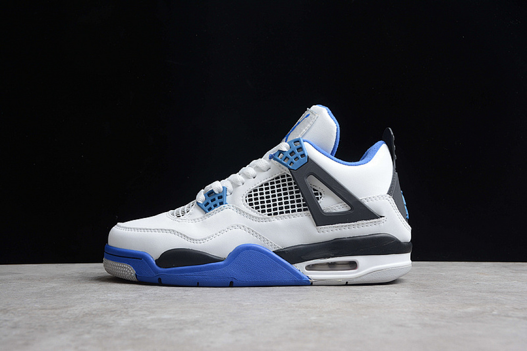 Jordan [308497-117]-[AIR JORDAN 4 RETRO MOTORSPORTS WHITE/GAME ROYAL-BLACK]-[WOMAN:36-39]-[MAN:40-46], photo 1