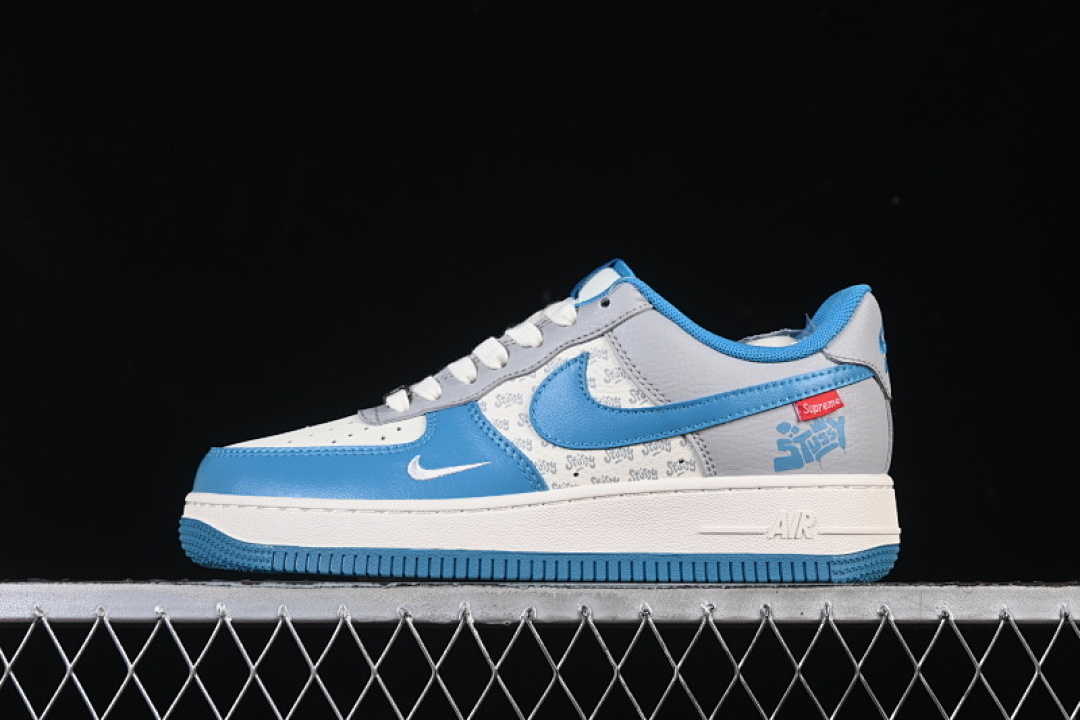 Nike [XD2588-607]-[AIR FORCE 1 07 LOW WHITE/BLUE/GREY]-[WOMAN:36-39]-[MAN:40-45] - Image 2
