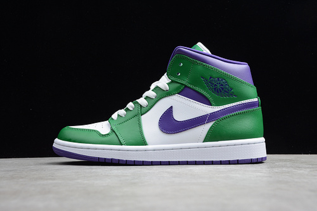 Jordan [554724-300]-[GZ AIR JORDAN 1 MID INCREDIBLE HULK ALOE VERDE/COURT PURPLE-WHITE], photo 1
