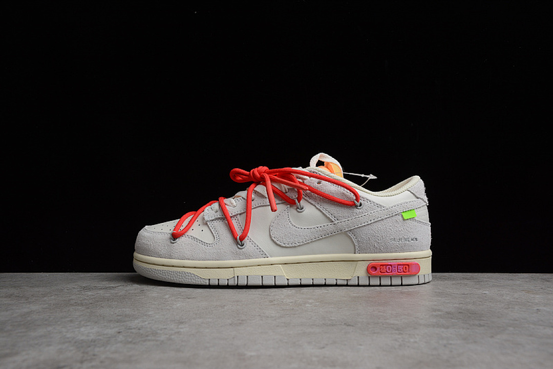 Off-White Nike OW X SB DUNK LOW LOT 40 OF 50 SAIL/NEUTRAL GREY/GLOBAL RED · DJ0950-103, photo 1