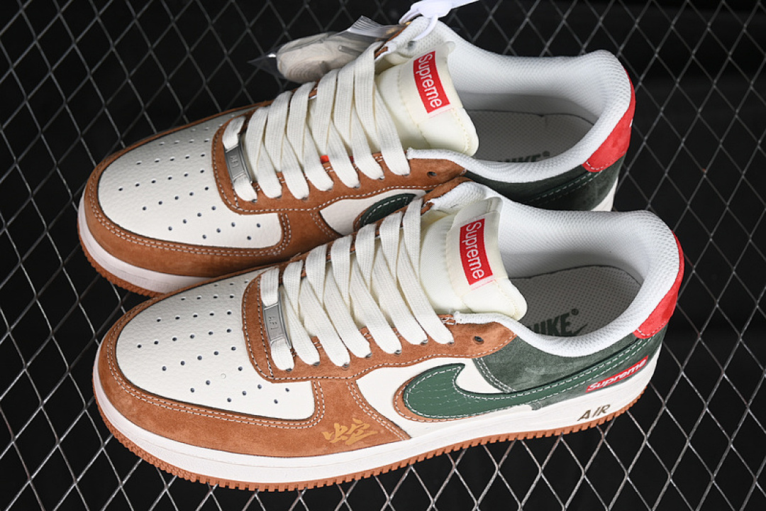 Nike [DM6688-025]-[AIR FORCE 1 07 LOW SUPREME WHITE/BROWN/GREEN/RED]-[WOMAN:36-39]-[MAN:40-45] - Image 11