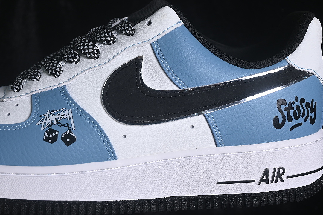Nike [LD1999-029]-[AIR FORCE 1 07 LOW CASUAL SNEAKERS SKY BLUE/WHITE/BLACK]-[WOMAN:36-39]-[MAN: - Image 7