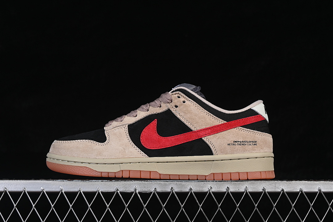 Unbranded [HJ0367-200]-[DUNK LOW CASUAL SNEAKERS BROWN/RED/BLACK]-[WOMAN:36-39]-[MAN:40-46], photo 1