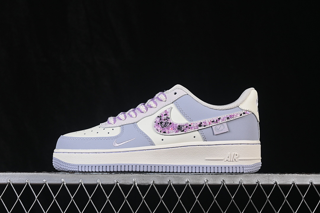 Nike [DB3301-212]-[AIR FORCE 1 07 LOW CASUAL SNEAKERS WHITE/BLUE/PURPLE]-[WOMAN:36-39]-[MAN:40-45] - Image 2