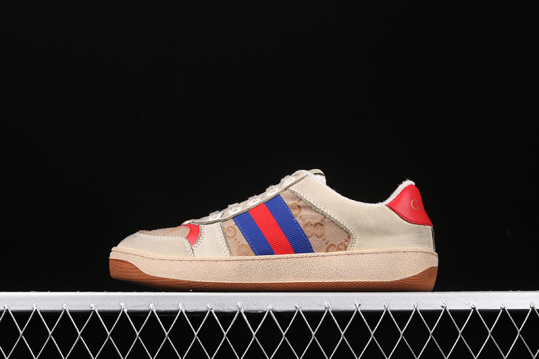 Gucci Gucci [ ACE EMBROIDERED LOW-TOP SNEAKER BEIGE/WHITE/RED]-[UNISEX:35-44], photo 1