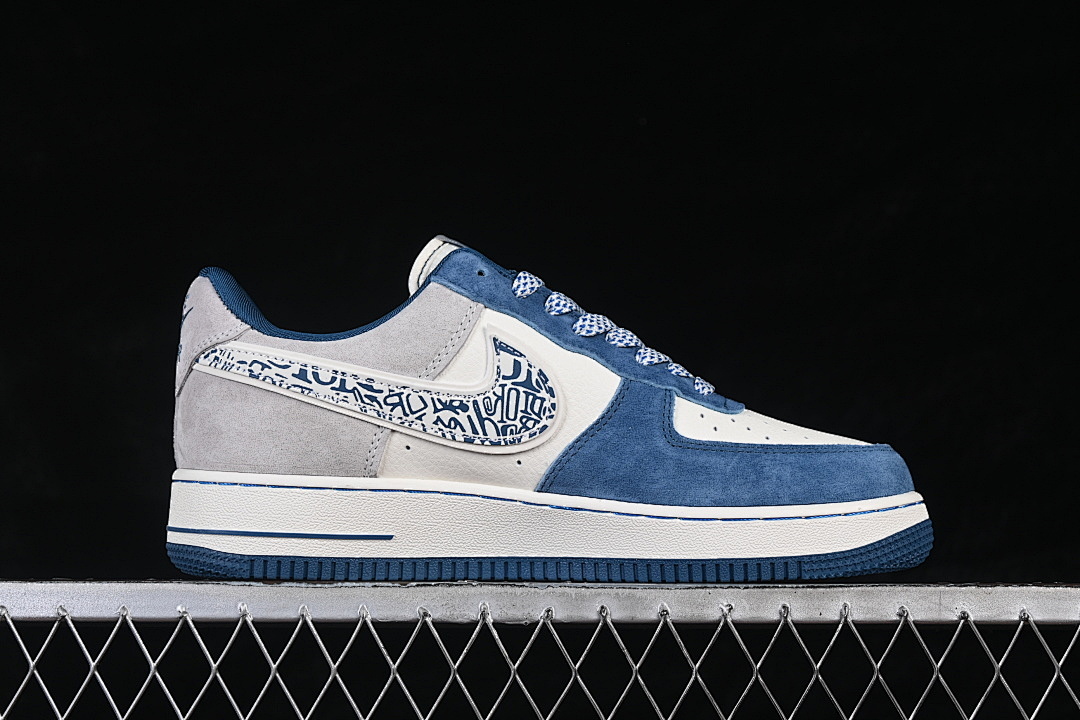 Nike [SS1979-010]-[AIR FORCE 1 07 LOW WHITE/BLUE/GREY]-[WOMAN:36-39]-[MAN:40-45] - Image 16