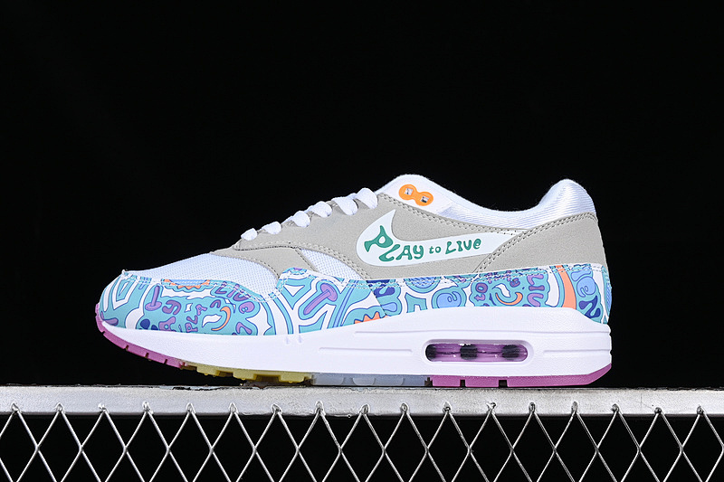 Purple Nike AIR MAX 1 WHITE/GREY/BLUE/PURPLE/GREEN · DV1407-100, photo 1
