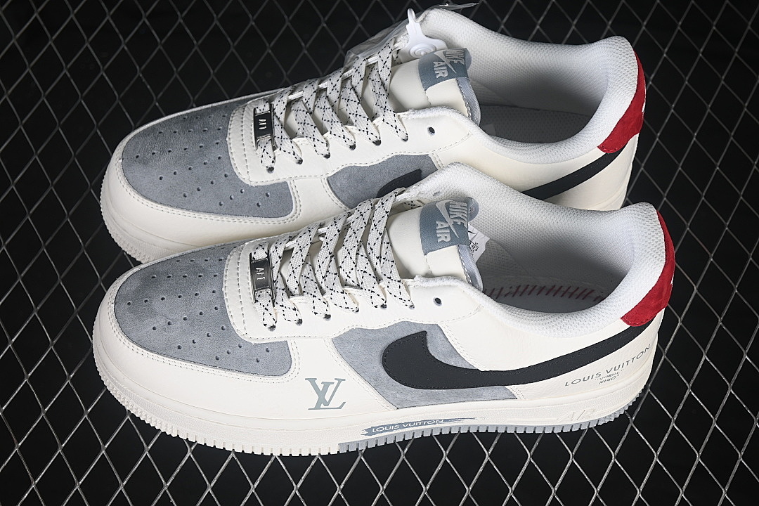 Nike [MM3399-823]-[AIR FORCE 1 07 LOW CASUAL SNEAKERS WHITE/GREY/RED]-[WOMAN:36-39.5]-[MAN:40-45] - Image 11