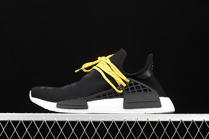 PHARRELL X NMD HUMAN RACE SHOES CORE BLACK/CLOUD WHITE/YELLOW · BB3068, photo 1